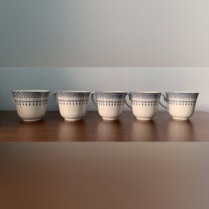Ridgeway, Staffordshire “Venetian” tea cups, vintage 1930s - set of 5